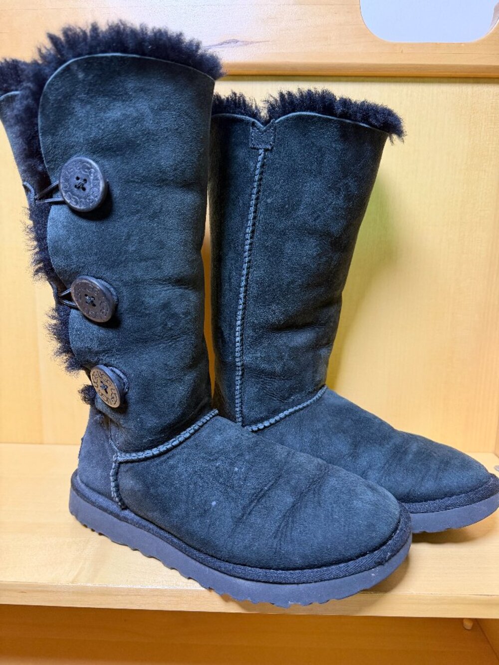 UGG Black Tall Boots- Bailey II with Buttons- size 7
